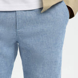 Selected Slim Tapered Linen Blend Trousers In Cashmere Blue