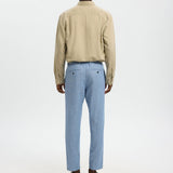 Selected Slim Tapered Linen Blend Trousers In Cashmere Blue