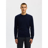 Selected Tray Merino Wool Pullover In Navy Blazer