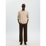 Selected Tray Merino Wool Pullover In Oatmeal
