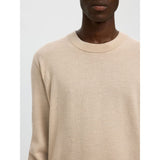 Selected Tray Merino Wool Pullover In Oatmeal