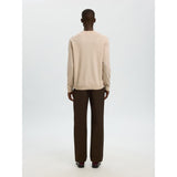 Selected Tray Merino Wool Pullover In Oatmeal