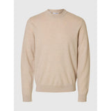Selected Tray Merino Wool Pullover In Oatmeal