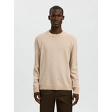 Selected Tray Merino Wool Pullover In Oatmeal