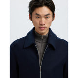 Selected Wool Blend Short Jacket In Sky Captain