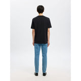 Selected Zipper Polo Shirt In Sky Captain