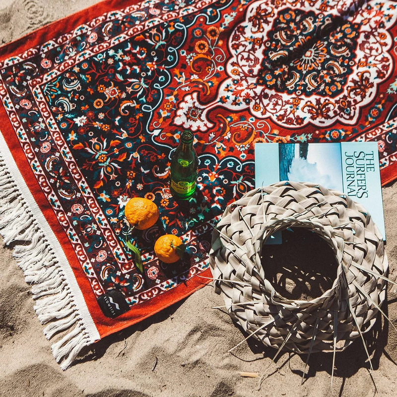 Slowtide Haven- Beach Towel-Burgundy