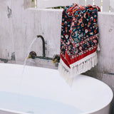 Slowtide Haven- Beach Towel-Burgundy