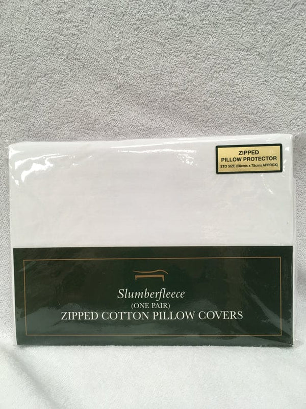 Slumberfleece Zipped Cotton Pillow Protector Pair