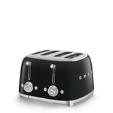 Smeg 50's Style 4 Slice, 4 Slot Toaster In Gloss Black