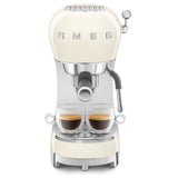 Smeg 50's Style Espresso Coffee Machine with Steam Wand In Cream