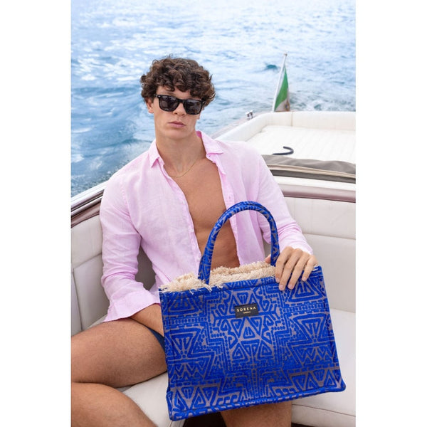 Sorena Poliaigos Large Tote Bag In Blue
