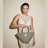 Sorena Positano Mini Basket Bag In Navy