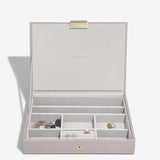 Stackers Classic Jewellery Box Lid In Taupe Raffia