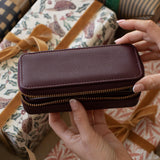 Stackers Medium Zipped Travel Jewellery Box In Burgundy