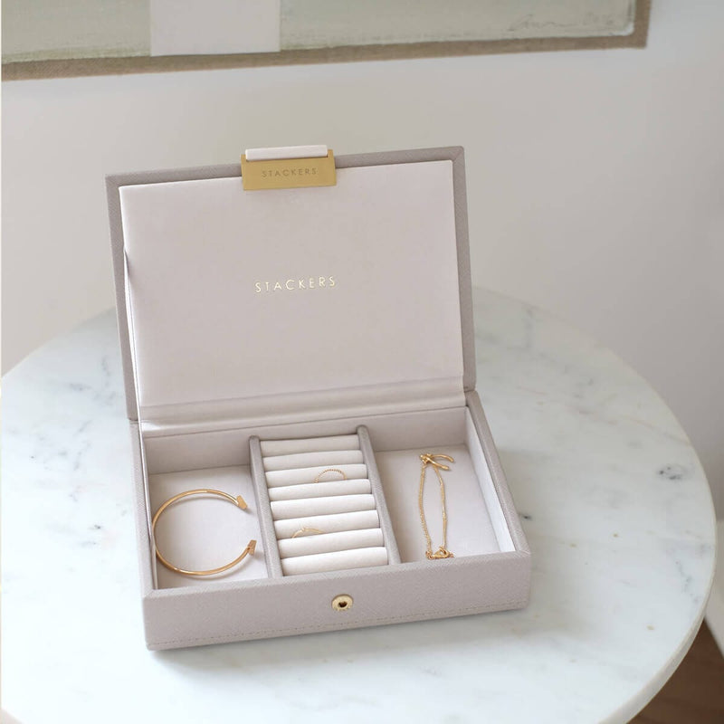 Stackers Mini Jewellery Box Lid Grey