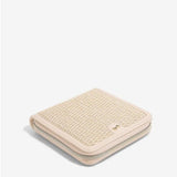 Stackers Square Jewellery Roll In Blush Raffia