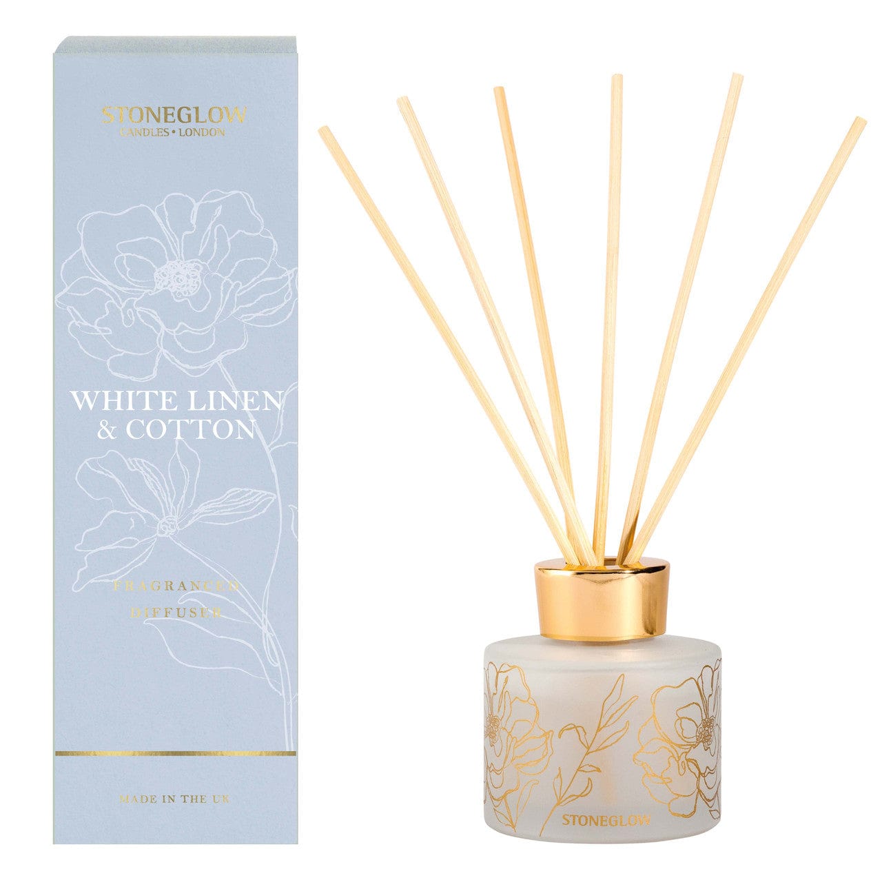 Stoneglow Day Flower - White Linen & Cotton - Reed Diffuser 120ml