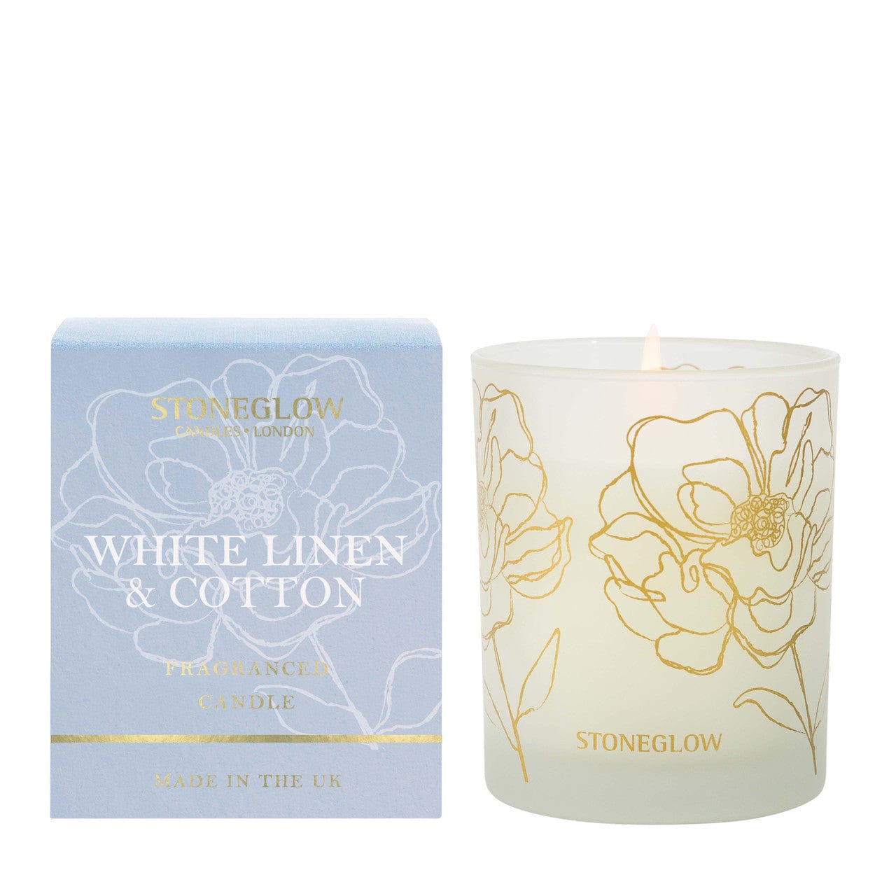 Stoneglow Day Flower - White Linen & Cotton - Scented Candle