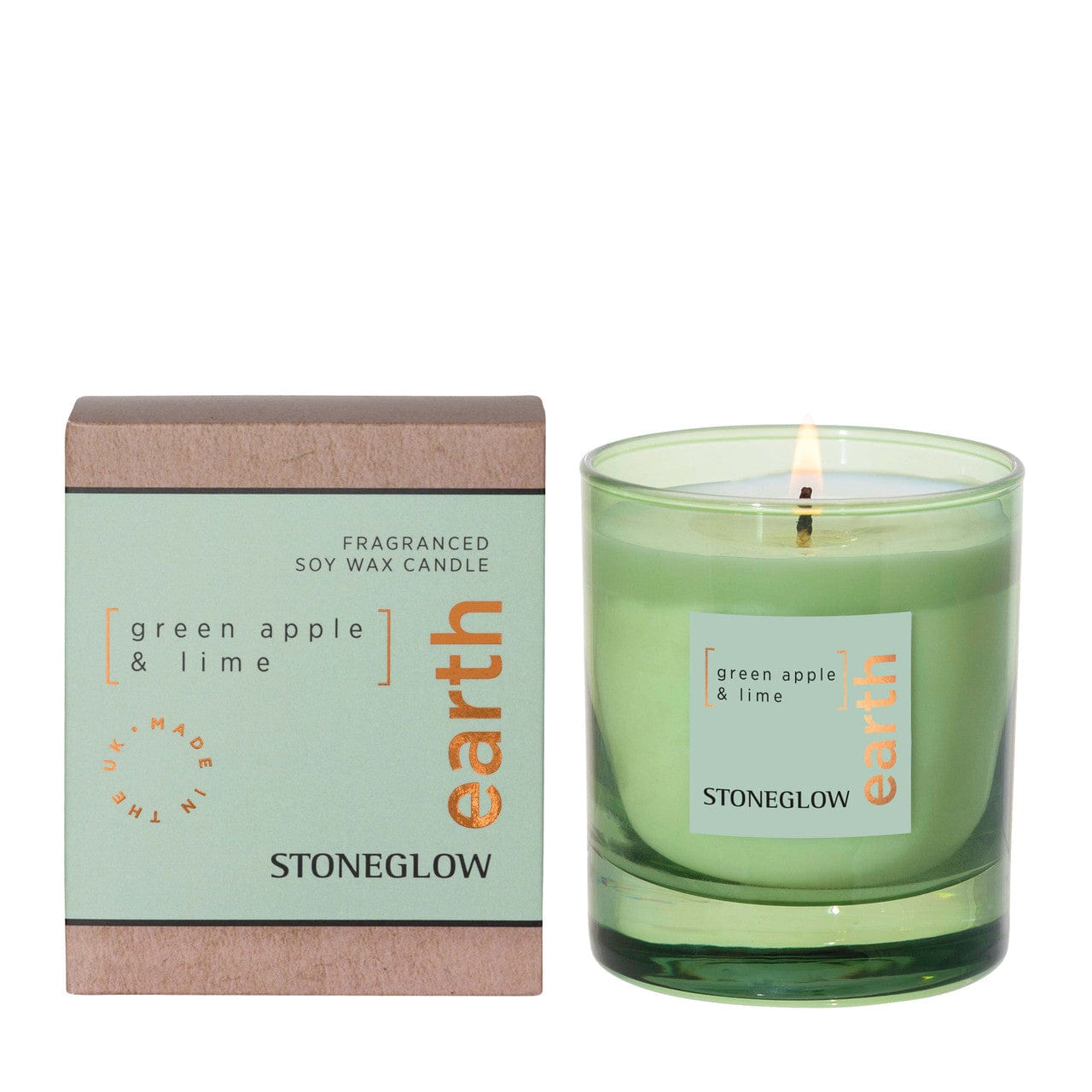 Stoneglow Elements - Earth - Green Apple & Lime - Scented Candle - Boxed Tumbler