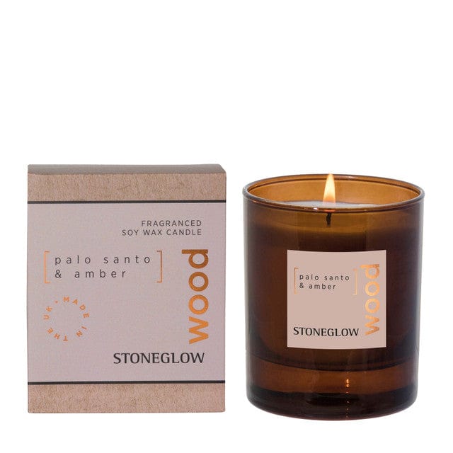 Stoneglow Elements - Wood - Palo Santo & Amber - Scented Candle - Boxed Tumbler