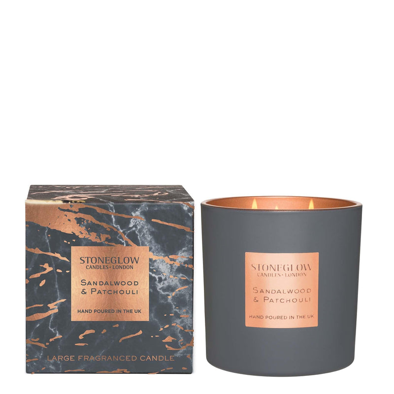 Stoneglow Luna Sandalwood & Patchouli Candle 3 Wick