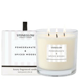 Stoneglow Modern Classics Pomegranate & Spiced Woods 3-Wick Scented Candle 760g