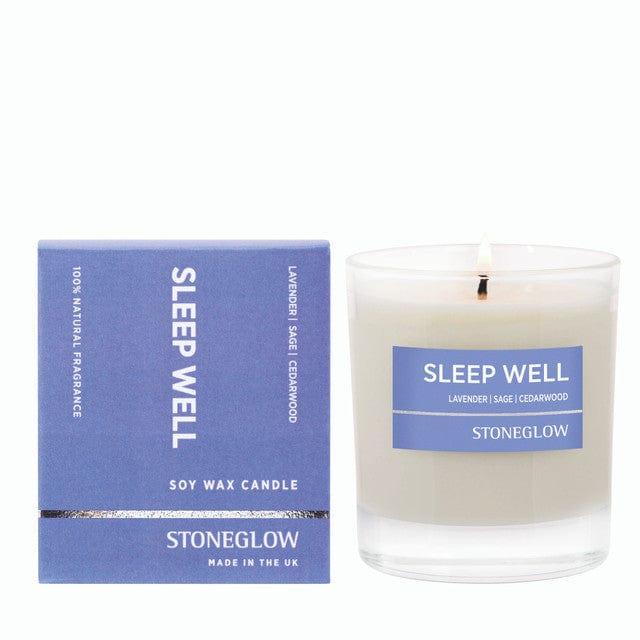 Stoneglow Wellbeing - Sleep Well - Lavender | Sage | Cedarwood - Scented Candle - Boxed Tumbler