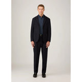 Sunspel Button Down Flannel Shirt In Selvedge Blue Melange