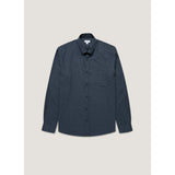 Sunspel Button Down Flannel Shirt In Selvedge Blue Melange