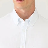 Sunspel Button Down Oxford Shirt In Light Blue/White