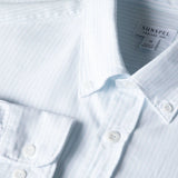 Sunspel Button Down Oxford Shirt In Light Blue/White