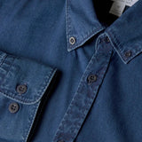 Sunspel Button Down Twill Shirt In Indigo