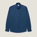 Sunspel Button Down Twill Shirt In Indigo