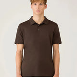 Sunspel Classic Jersey Polo Shirt In Dark Chocolate