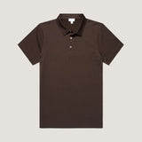 Sunspel Classic Jersey Polo Shirt In Dark Chocolate