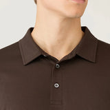 Sunspel Classic Jersey Polo Shirt In Dark Chocolate
