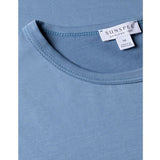 Sunspel Crew Neck T-Shirt In Como Blue
