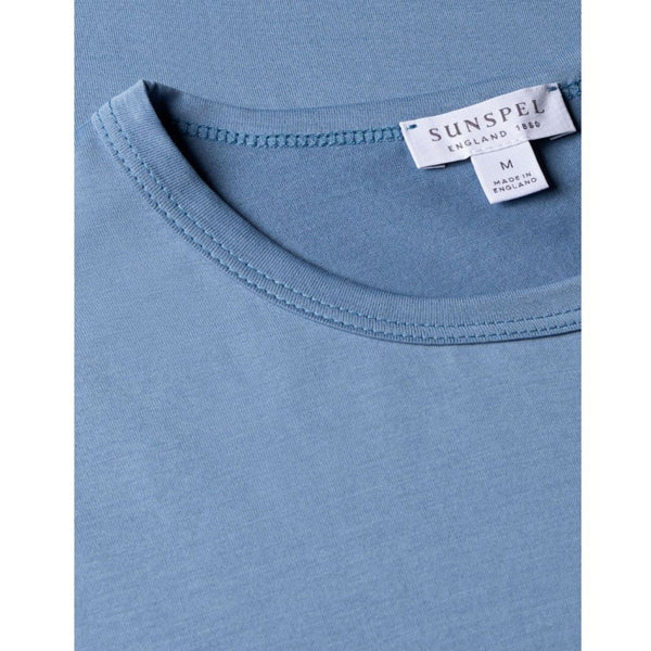 Sunspel Crew Neck T-Shirt In Como Blue