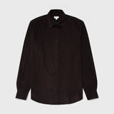 Sunspel Fine Cord Shirt in Coffee