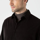 Sunspel Fine Cord Shirt in Coffee