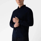 Sunspel Fine Cord Shirt in Navy
