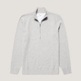 Sunspel Half Zip Loopback Sweatshirt In Grey Melange