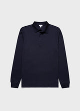 Sunspel Heavyweight Rugby Polo Shirt in Navy