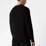 Sunspel Lambswool Crew Neck Jumper in Coffee Twist