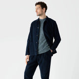 Sunspel Lambswool Crew Neck Jumper in Green Sage Twist