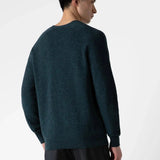 Sunspel Lambswool Crew Neck Jumper in Peacock