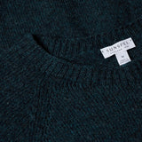 Sunspel Lambswool Crew Neck Jumper in Peacock