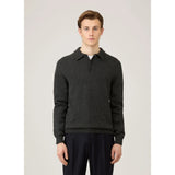 Sunspel Lambswool Polo Shirt In Dark Green Twist