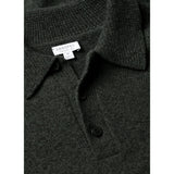 Sunspel Lambswool Polo Shirt In Dark Green Twist